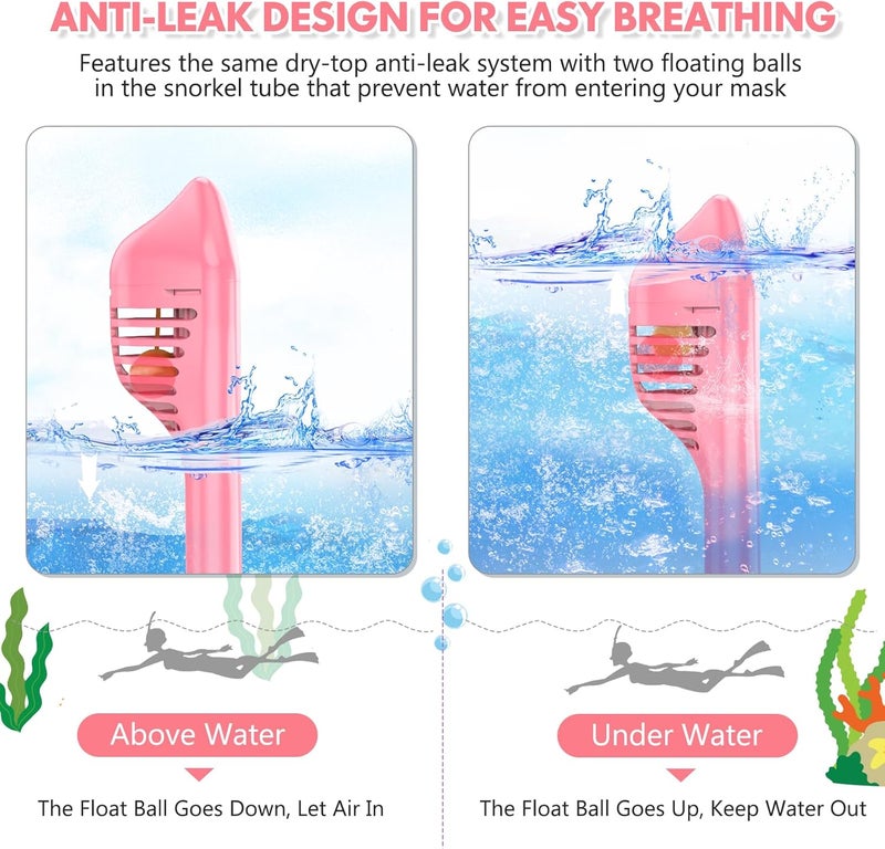 Hydiview Kids Snorkel Mask Full Face, Snorkeling Gear for Kids 2-14 with Camera Mount, 180 Degree Panoramic View Snorkeling Set Anti-Fog Anti-Leak - Image 4